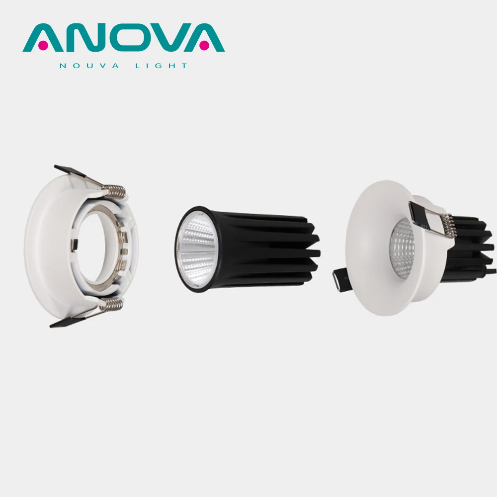 Deep led downlight frame hole 75mm aluminum replace lamp fixed round recessed led spot light holder