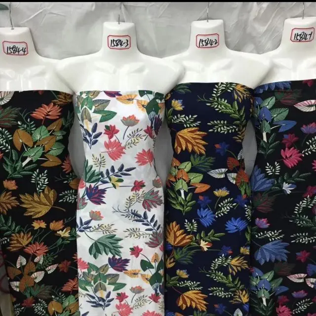 
The fabric viscose print fabric on visco fabric with high quality 