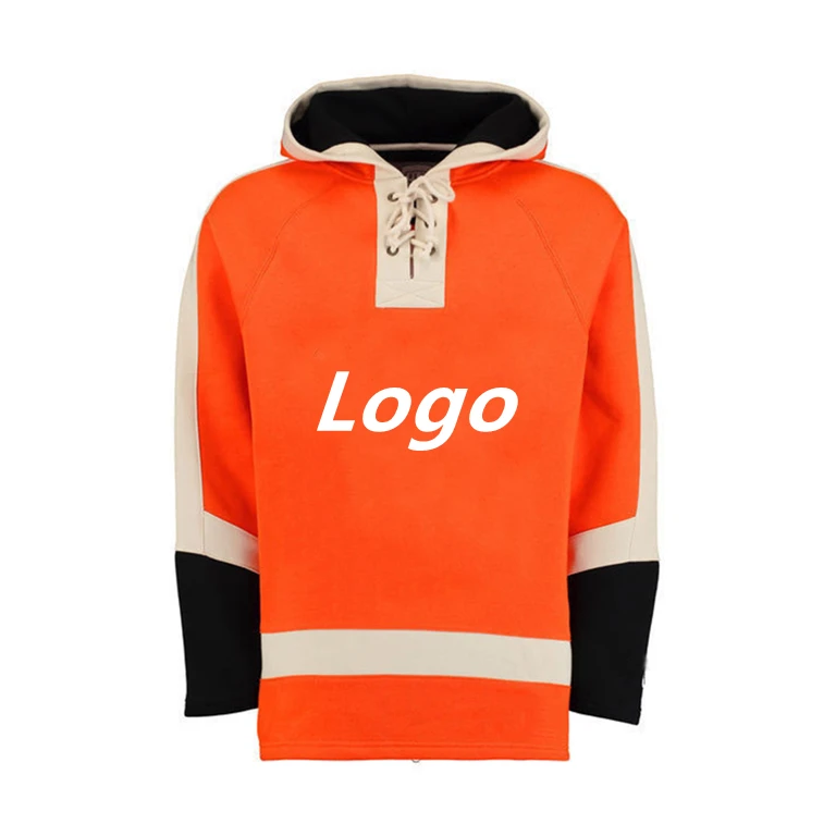 over size laced collar ice hockey tracksuit training clothes warm up custom ice hockey hoodies