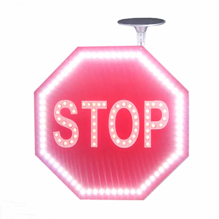 Octagon stop go led мигающий светофор безопасность электрического забора предупреждающая доска отражающий Солнечный алюминиевый дорожный знак