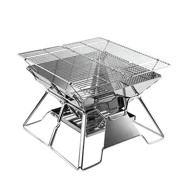 Outdoor Barbecue Stainless Steel Tools Folding BBQ Grill Logo And Packaging Can Be Customized
