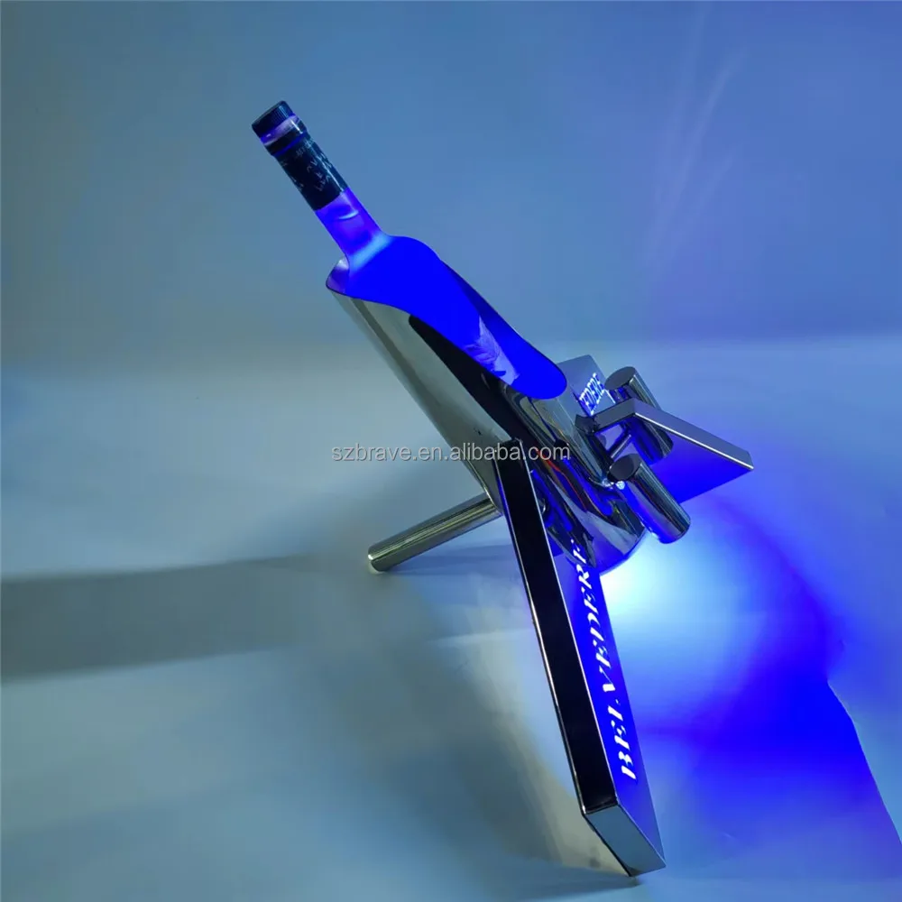 OEM Rechargeable Vip Bottle Chariot Presenter Carrier Tray LED Plane presenter VIP Service Rocket Glorifier for Bar Night Clup