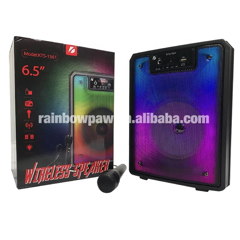 Kts Speaker 6.5 inch Portable Wireless Karaoke Altavoces kts-1561 Outdoor Usb Tws bt party Speaker with microphone fm radio