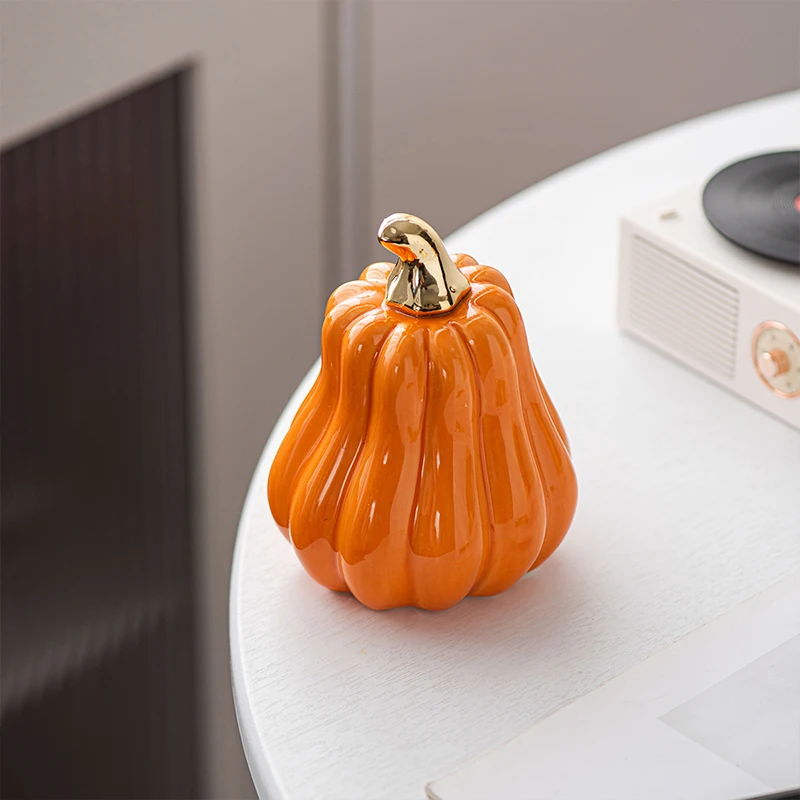 Factory Wholesale Simple Modern Art Halloween Pumpkin Home Decor Ceramic Pumpkin Home Decorative Accessories