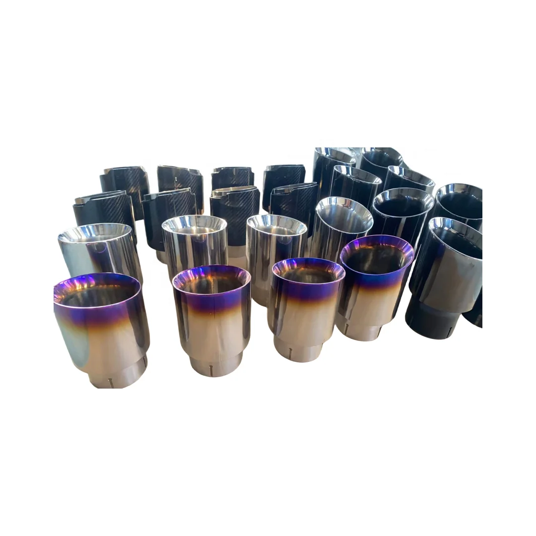 Custom ss304 carbon fiber titanium universal exhaust muffler tips