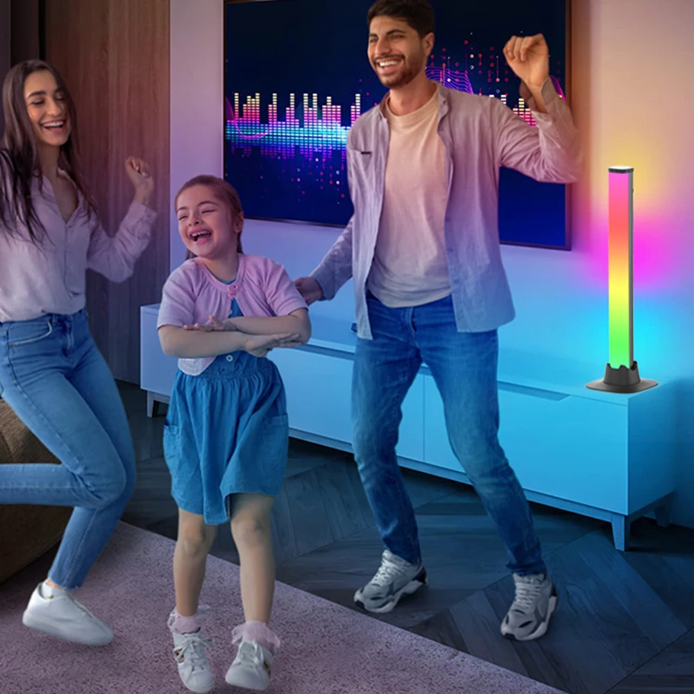 RGB Multi-Color Smart Lighting Bars Table Gaming Atmosphere Lamp Sound Control Pickup Music Rhythm LED Light Source PC Body