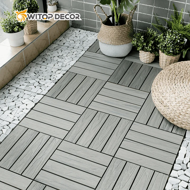 300*300mm Balcony Park Garden Outdoor Eco Friendly Water-proof Wpc Diy Decking Flooring