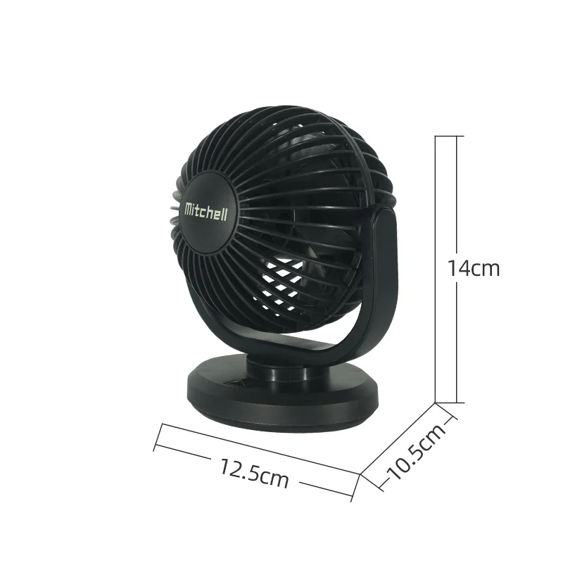 Cars Accessoire Air Cooling Fan 3 Speeds Rotatable Clip Fan Portable Mini USB Car Fan With LED