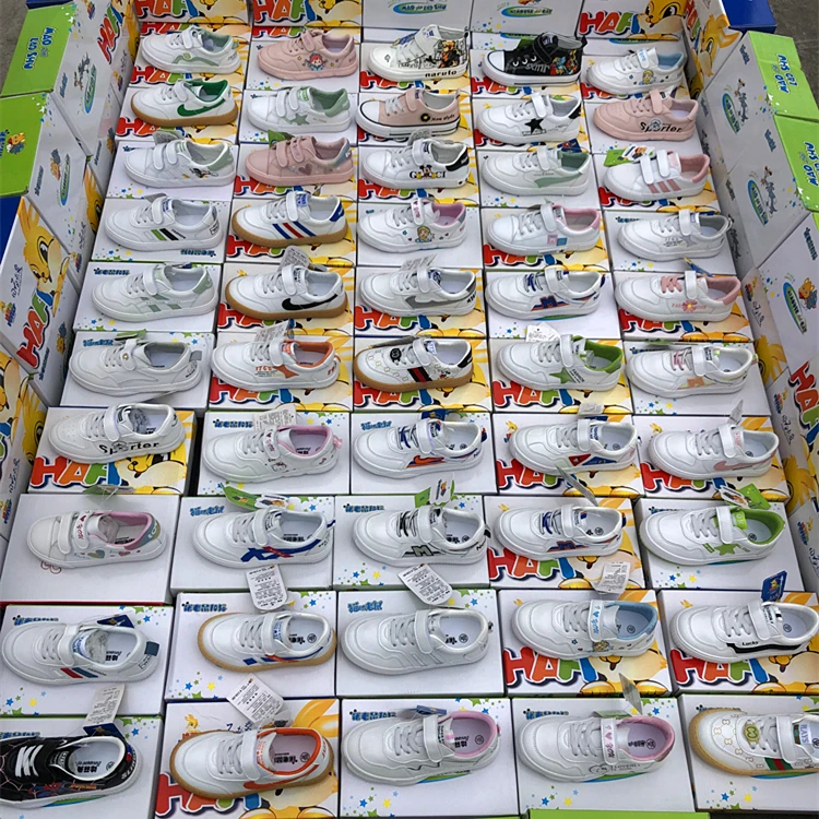 
Wholesale high quality mixed design kids sneakers boy white school shoes spot shoes 