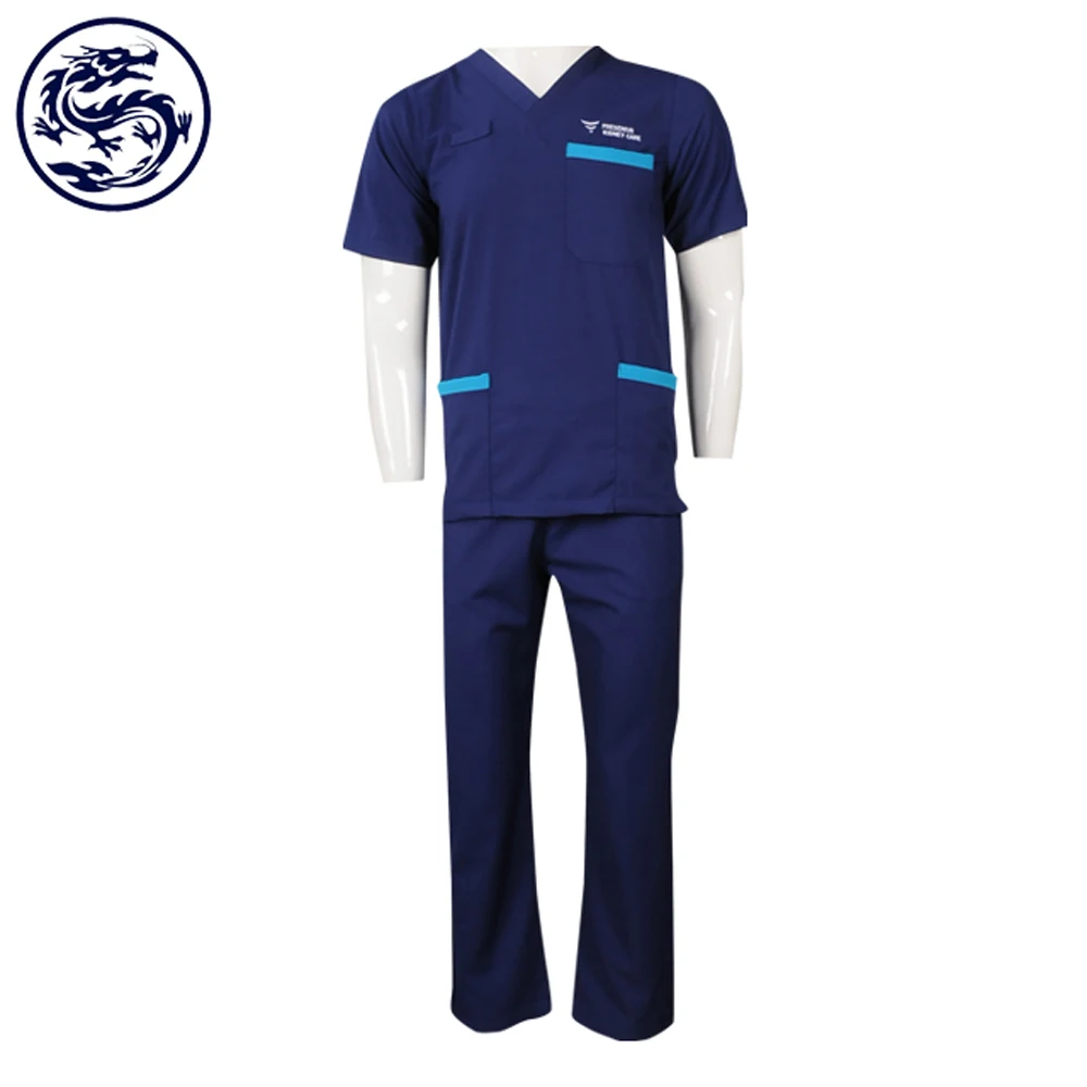 Custom Design Fashion Hospital Uniforms Japanese sexy nurse uniforms blue housekeeping uniform with pant