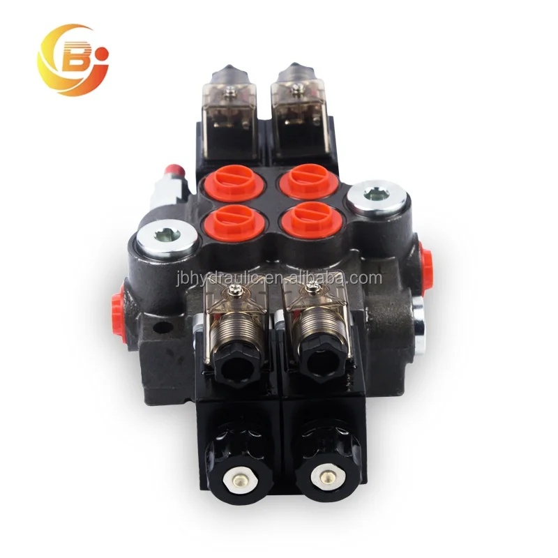 Custom Manufacturer P40 Series Lever 2 Solenoid Monoblock Directional Control Valve
