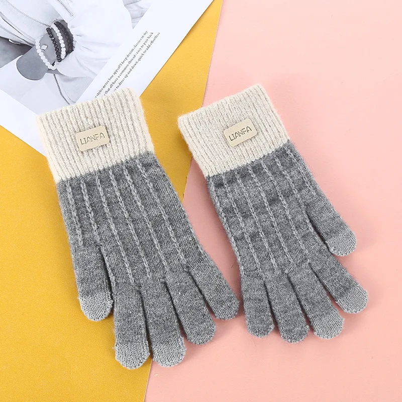 Custom China warm winter Gloves Touch Screen Mittens Knitted Magic Fashion Acrylic Gloves Cashmere Mittens