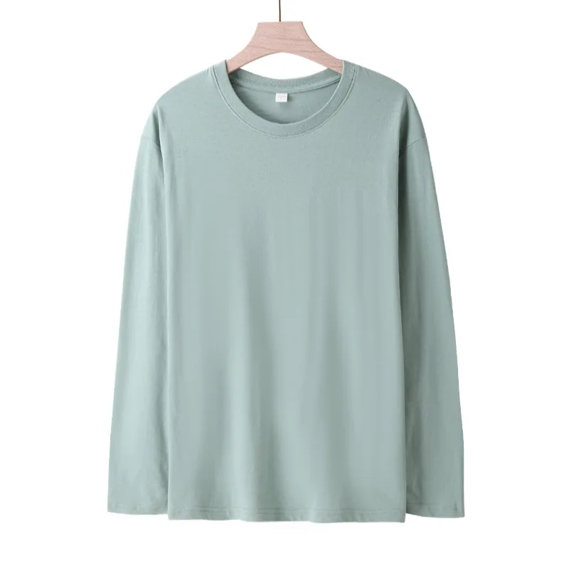 high quality long sleeve plain blank CVC cotton men t shirt