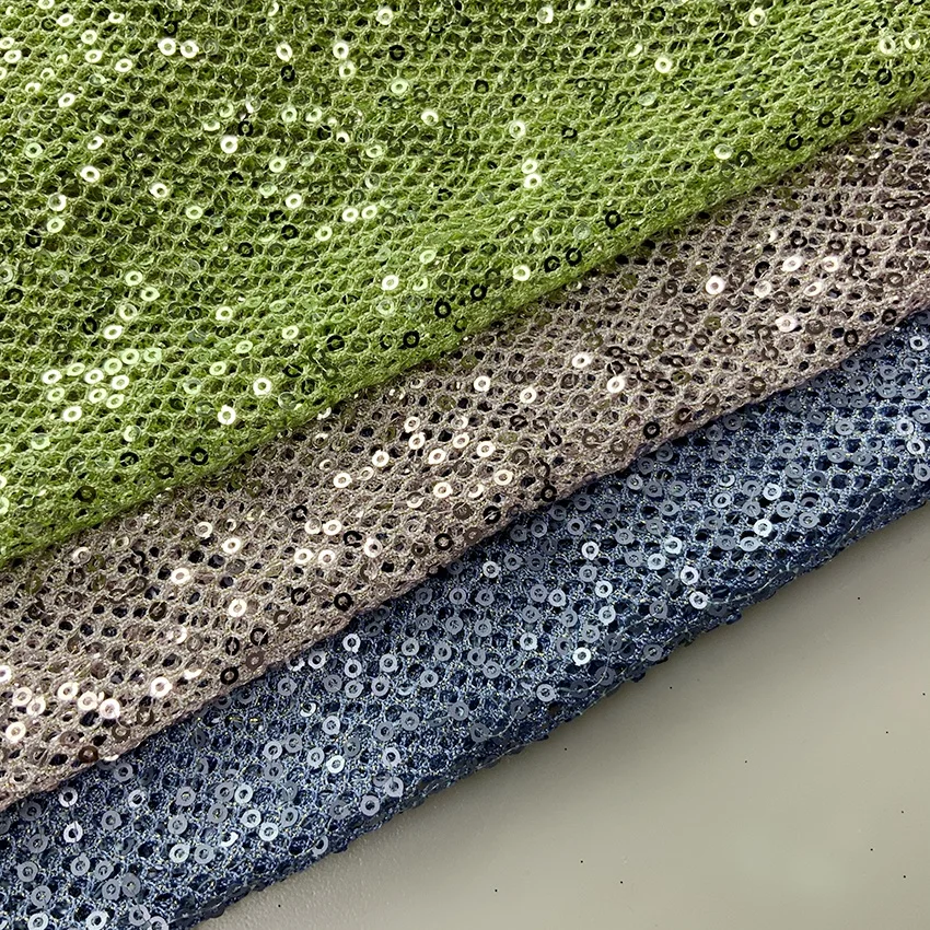 New Design Nylon Metallic Luxury Wholesale Mesh Sequin Net Embroidery Fabric For Fashion Dress