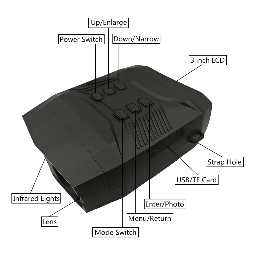 OEM/ODM Factory 60MP 4K HD Full Color Low Light Binoculars Night Vision 3.0 Inch Screen Outdoor Digital Night Vision