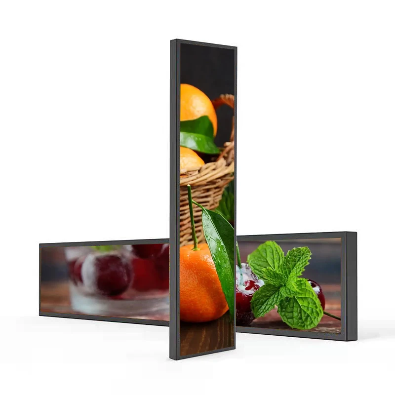 19 Inch Super Narrow Bezel Stretched bar  Ultra Wide Bar Lcd Display CMS Software Advertising Video Player