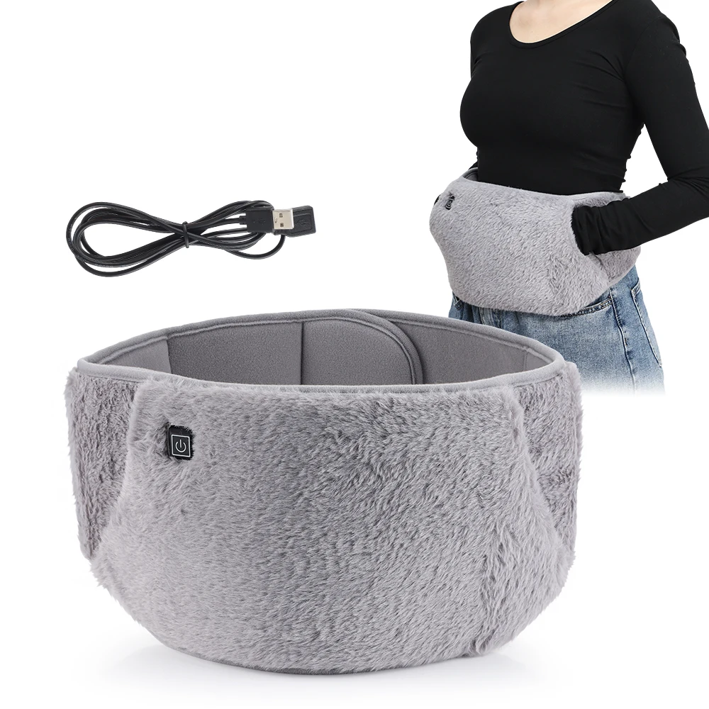 2-In-1 USB Graphene Hot Compress Pad Waist Belly Hand Warmer Heated Abdominal Massage Belt for Menstrual Pain Relief