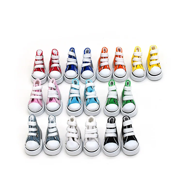 SongshanToys Wholesale custom fashion BJD 3.5cm Mini Canvas Sneakers Shoes Elf Doll Shoes