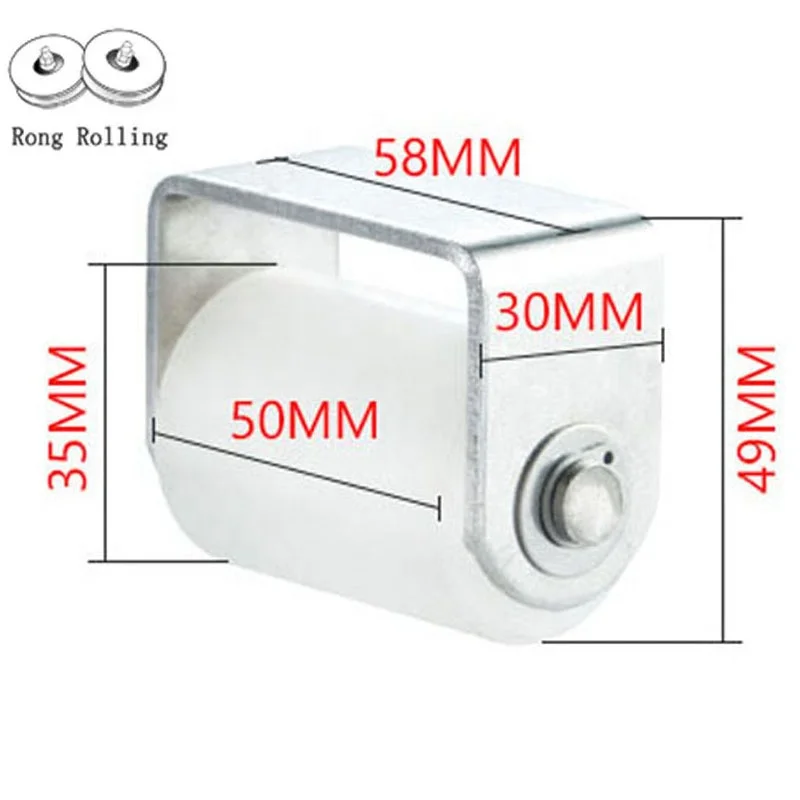 Sliding gate nylon roller diameter 35mm,thickness 50mm with 201stainless steel material support without bearing.