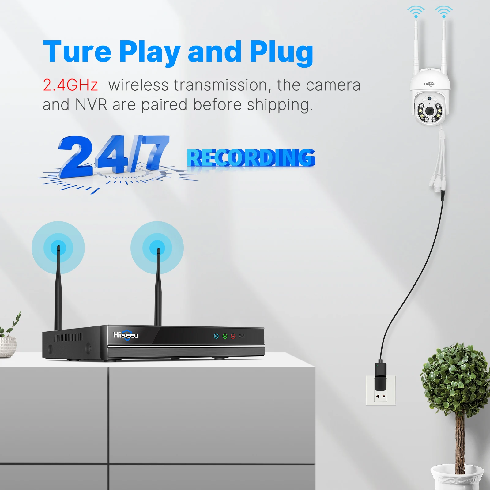 Ai Intelligent humanoid detection 5MP HD outdoors night vision Ptz Cctv camera wireless alarm security system for shop