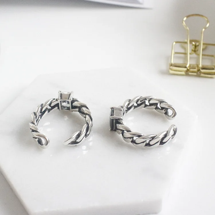 925 стерлингового серебра старинное кольцо черный агат цепь открытое индивидуализированное персонализированные новая тенденция