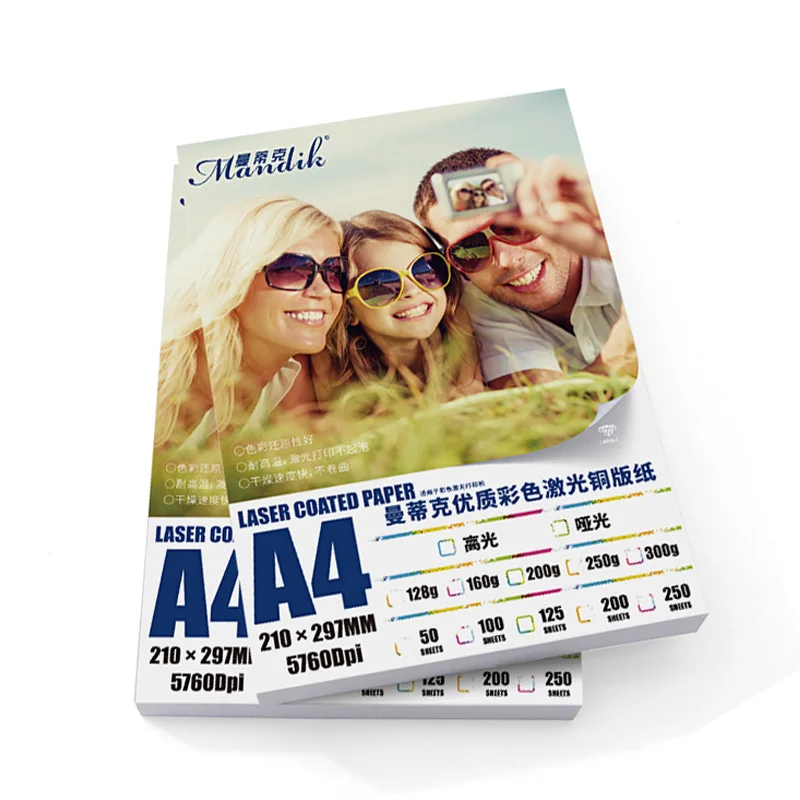  Белая Двойная глянцевая фотобумага 250g A4