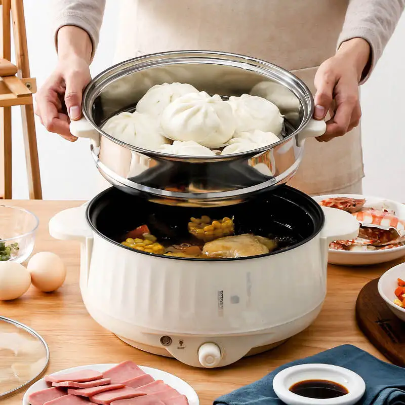 Multifunctional Stainless steel Electric Cooking Hot Pot Skillets Electric Boiling Pot
