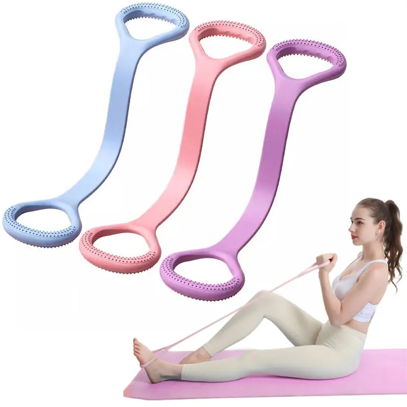 Figure 8 Exercise Resistance Band With Non-Slip Handle Chest Expander Shoulder Arm Strength Training Yoga Stretching Band