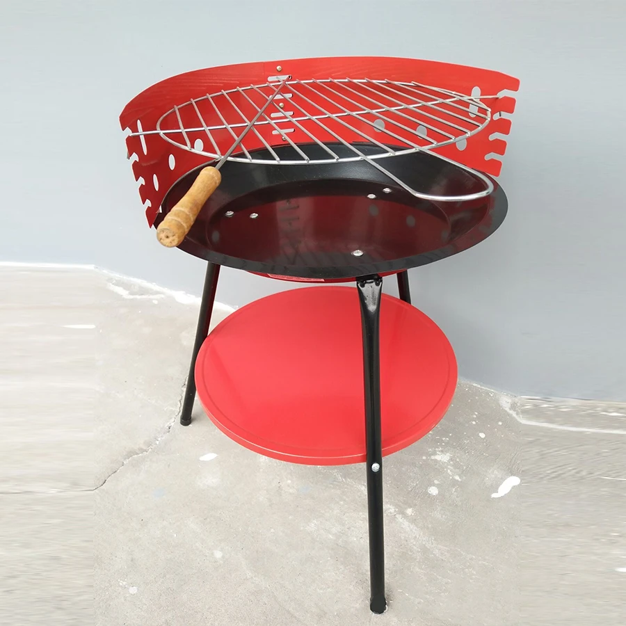 outdoor round shaped german mini 14 inch camping  kettle kamado grill bbq small portable charcoal grill