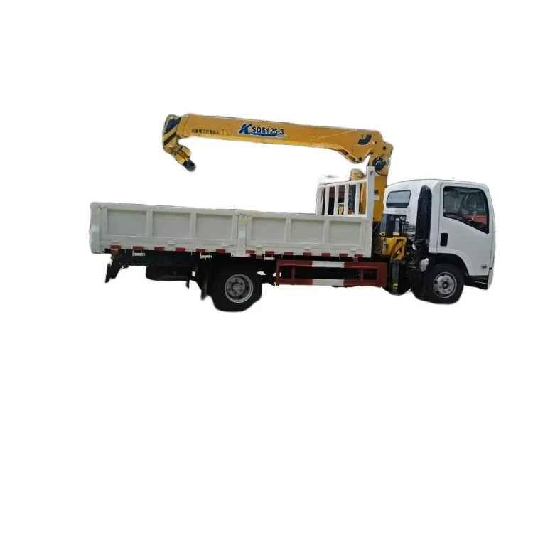 New or used  right hand drive Isuzu Truck crane 5 tons straight arm boom for sale at the factory