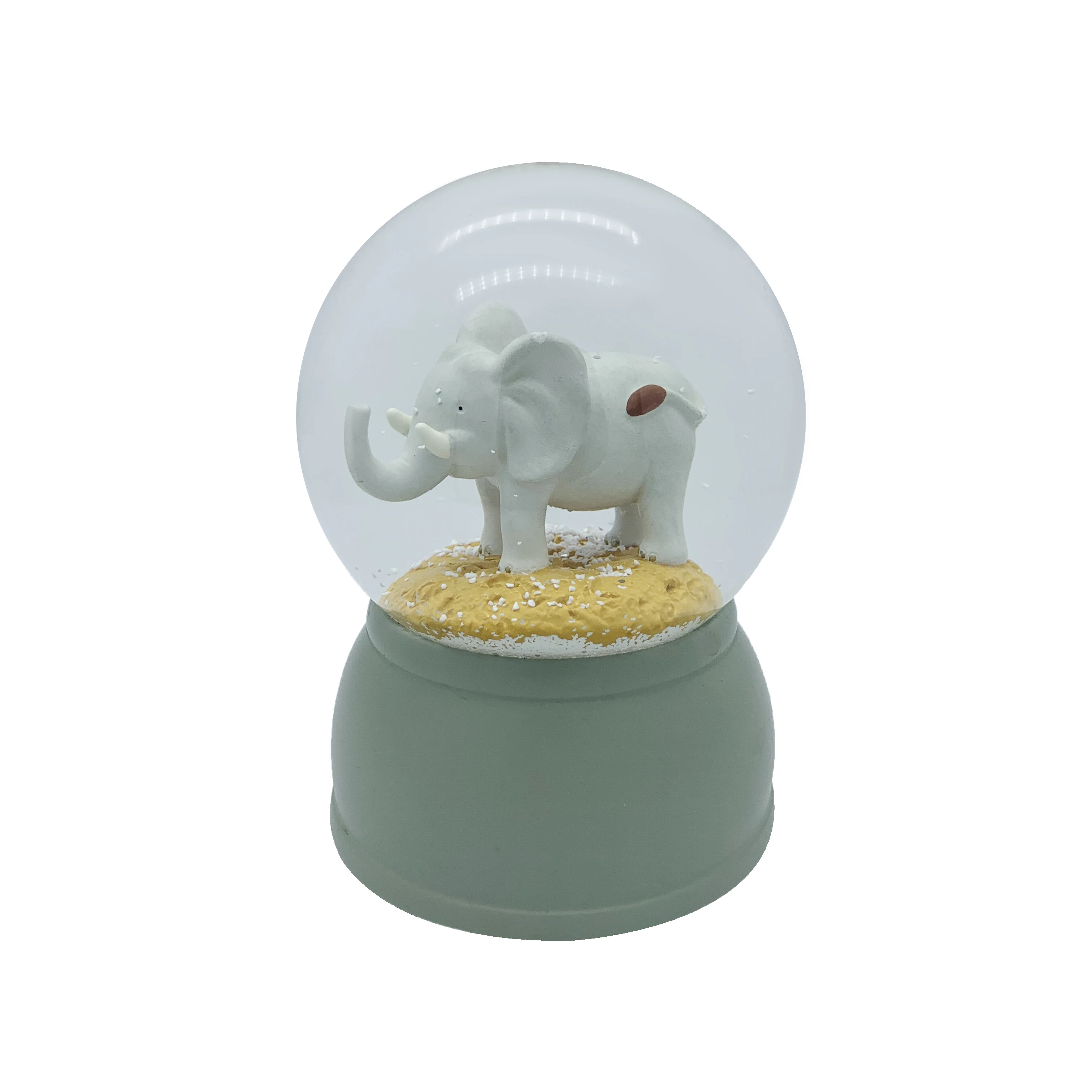Unique snow globe custom Handicraft art  100MM with music Animal elephant Crystal ball