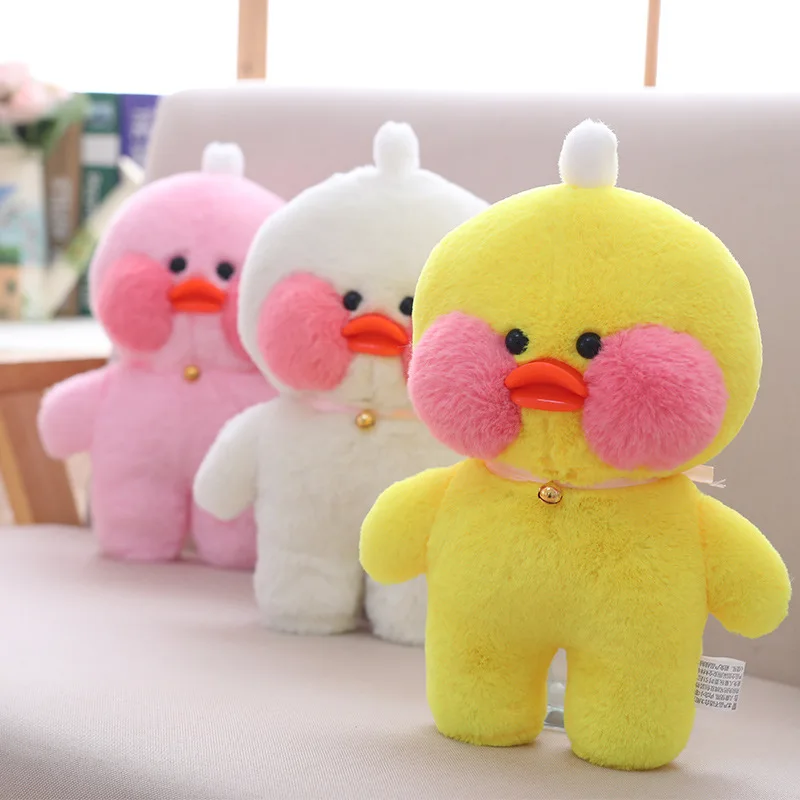 12 Inches Stuffed Duck Doll Stuffed Animal Popular Toy for Girl Yellow Pink White Plush Duck Toy in Clothes lalafanfan