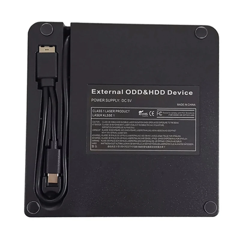 USB 3.0 &Type C DVD Drive, CD Burner Driver Drive-free High-speed Read-write Recorder, External DVD-RW Player Writer Reader