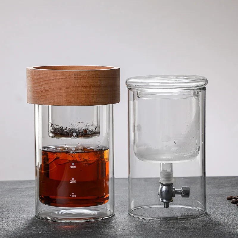 Glass cold brew double layer ice drip coffee pot set hand brewed coffee pot