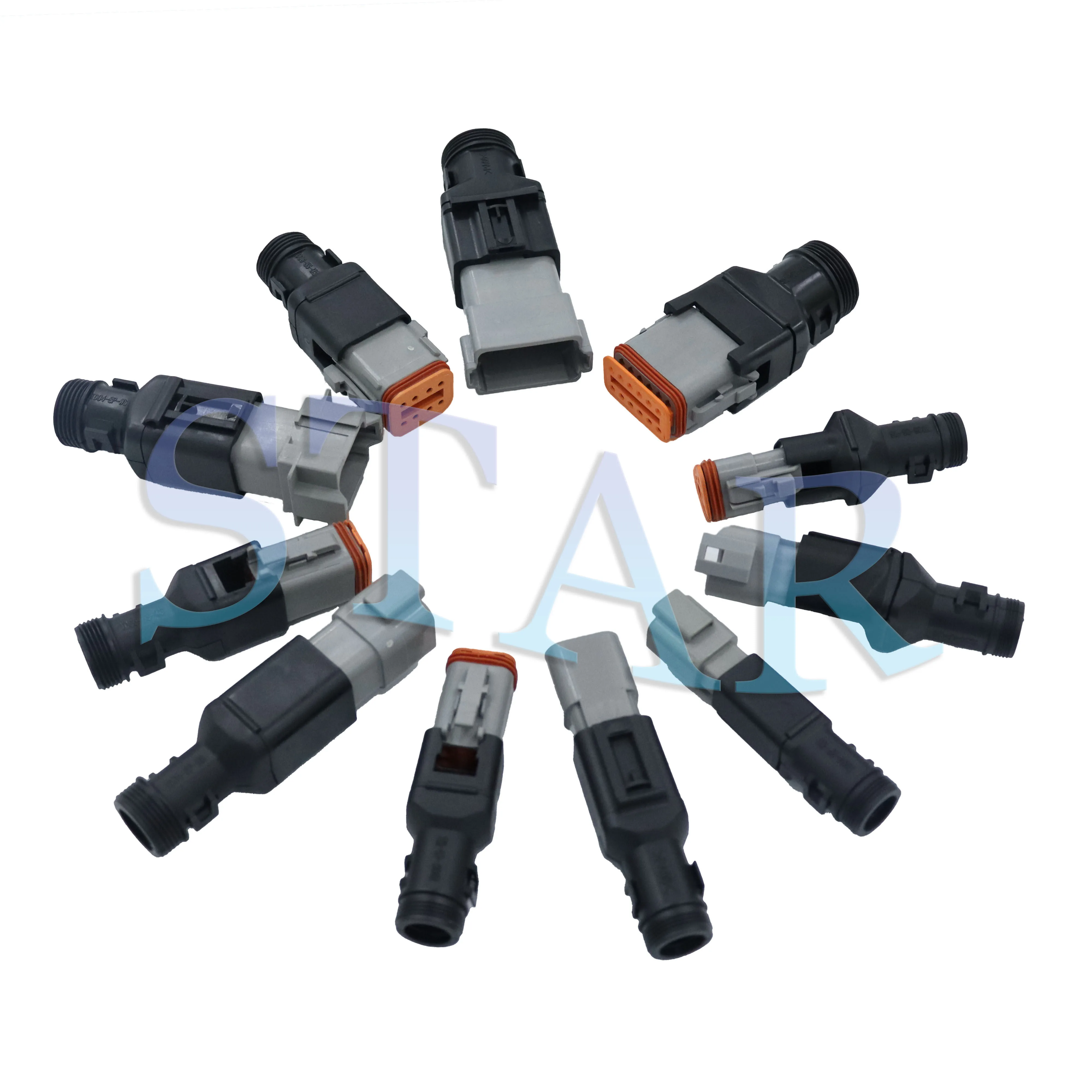 Automotive connector DT Series 2 pin to 3 4 5 6 8 12 pin Waterproof Male Female Deutsch Connector 22-16AWG