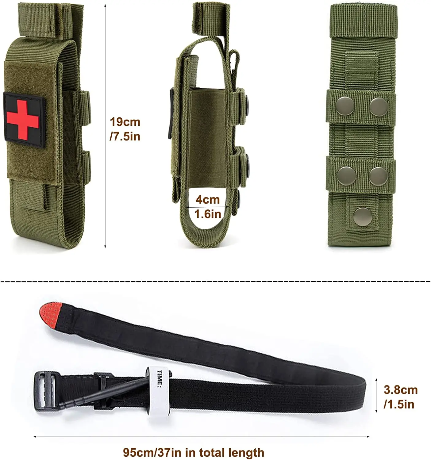 Anthrive MOLLE Nylon Trauma Shears EMT Storage Bag Tactical Medical Combat Tourniquet Pouch Holder