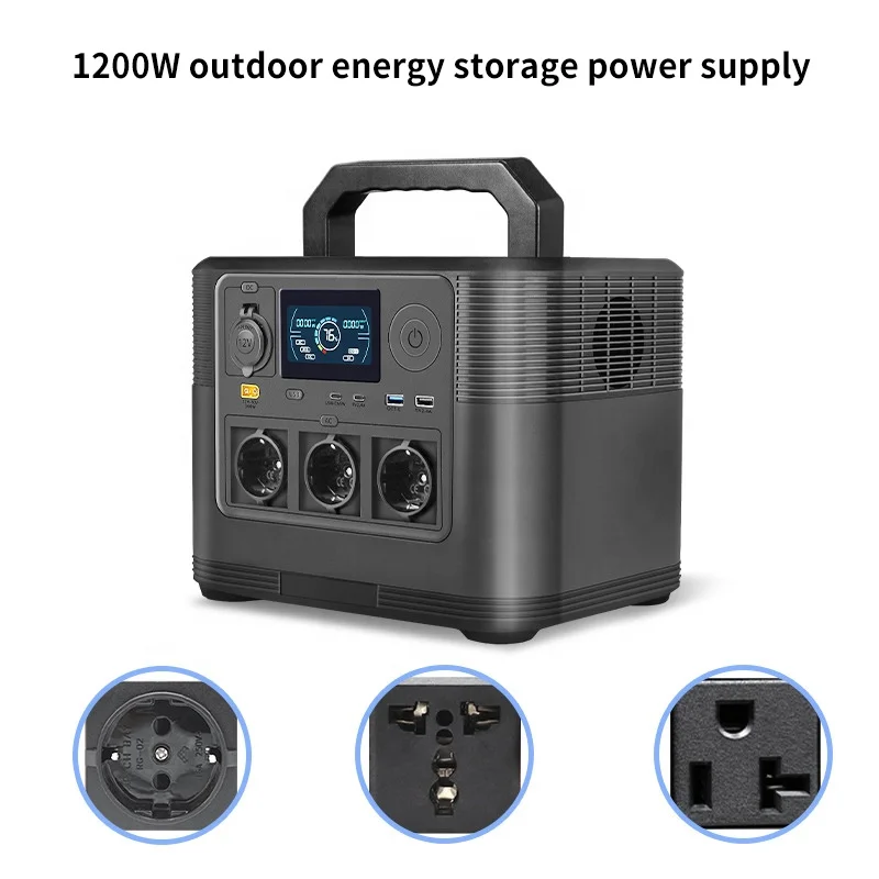 1200W capacity outdoor home vehicle-mounted solar battery energy storage mobile emergency station portable power supply