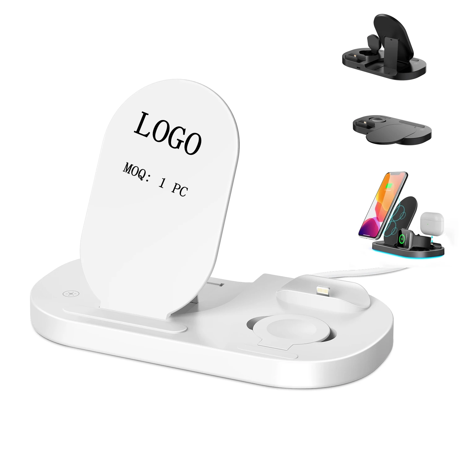 
Led Table Lamp 15W/10W/7.5W/5W 3 in 1 Fast Wireless Charging Stand Foldable Wireless Charger For Iphone 