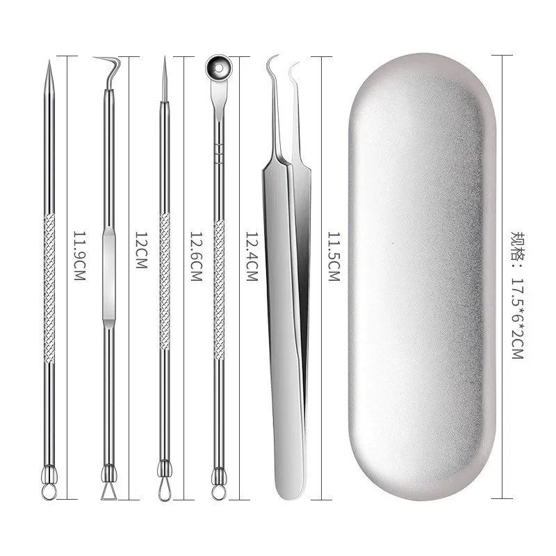 Factory Wholesale Stainless Steel Individual Packing Pimple Extractor Blackhead Extractor Face Care Acne Needle 5pcs