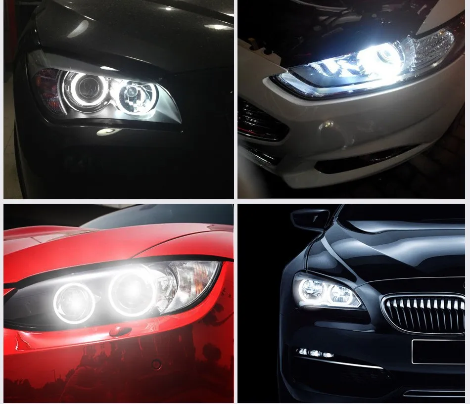 Подходит для BMW 120 Вт H8 ангельские глазки кольцевые фары спортивные автомобильные светильники 6000K E92 E82 E93