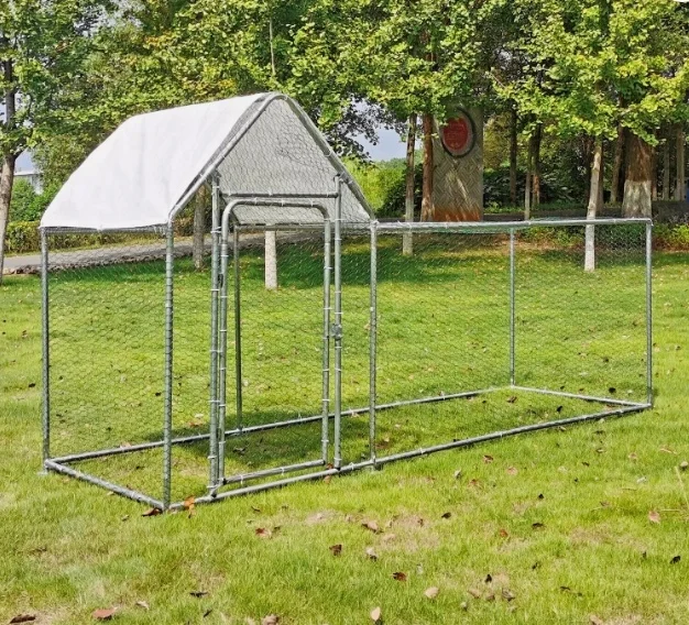 3x10 ft Metal Chicken Coop Chicken Run House Poultry Habitat Cage w/Chicken Perch
