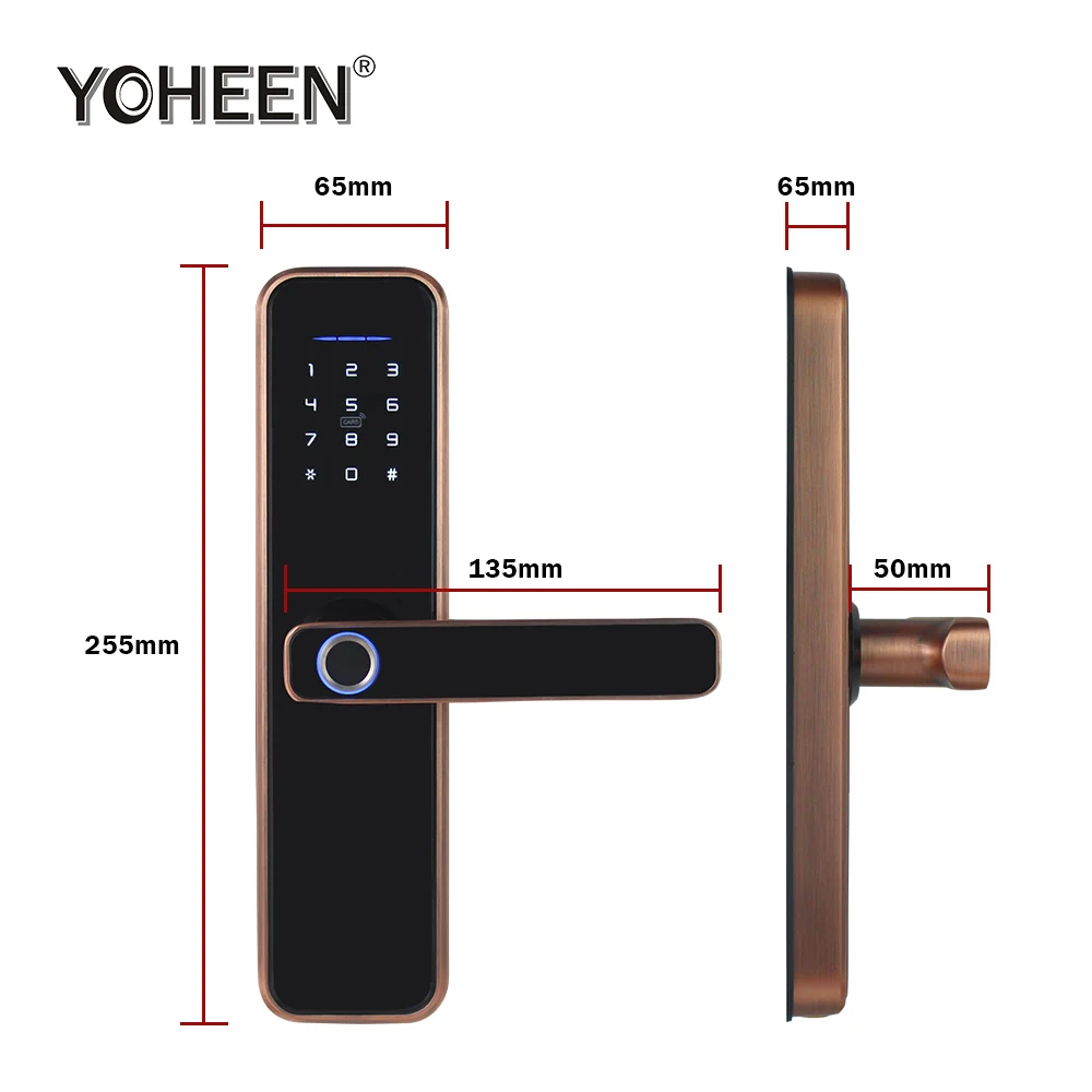 Yoheen Wi-Fi Tuya Smart Life App управление с телефона интеллигентая (ый) электронный цифровой дверной замок биометрическая дактилоскопическая система Умный