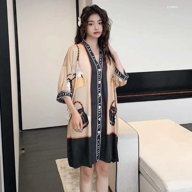 Sexy Night Dress Women v neck Fashion Female Satin Nightgown Lady long Night dress
