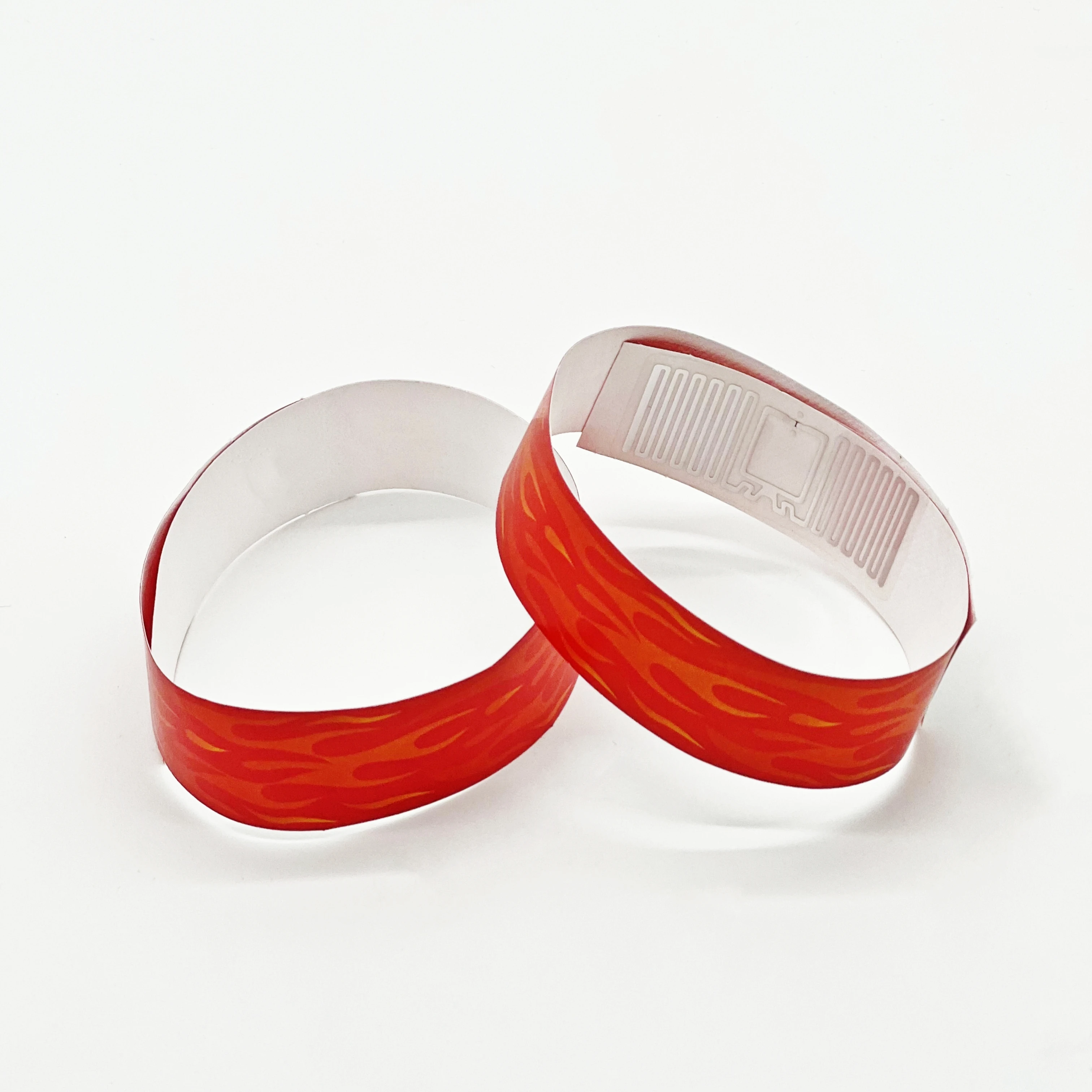 Custom Logo Printed Bracelet Waterproof Paper Tyvek RFID  Wristbands NFC function for Event Party Supplies ticker with chip