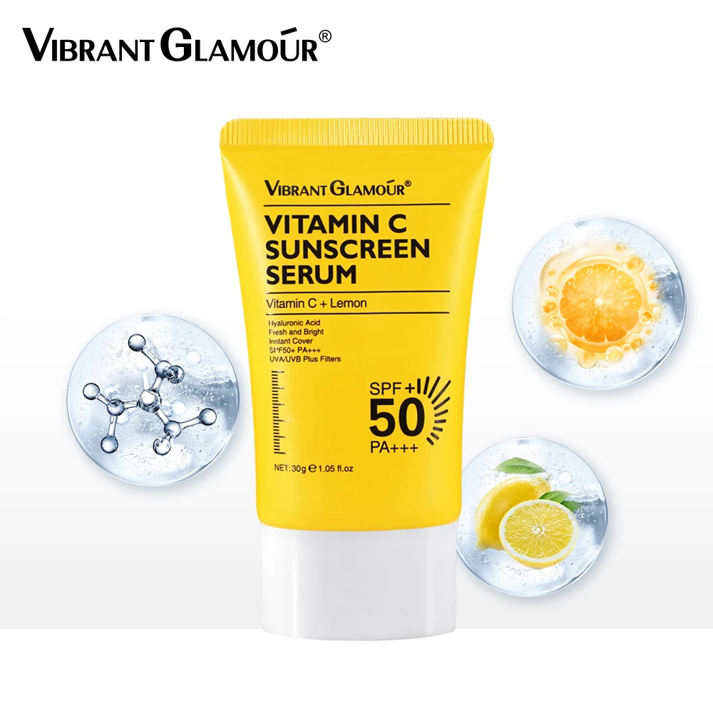 VIBRANT GLAMOUR Facial Sunscreen Vitamin C UV Protection Sun Cream SPF 50+ Sunscreen Cream
