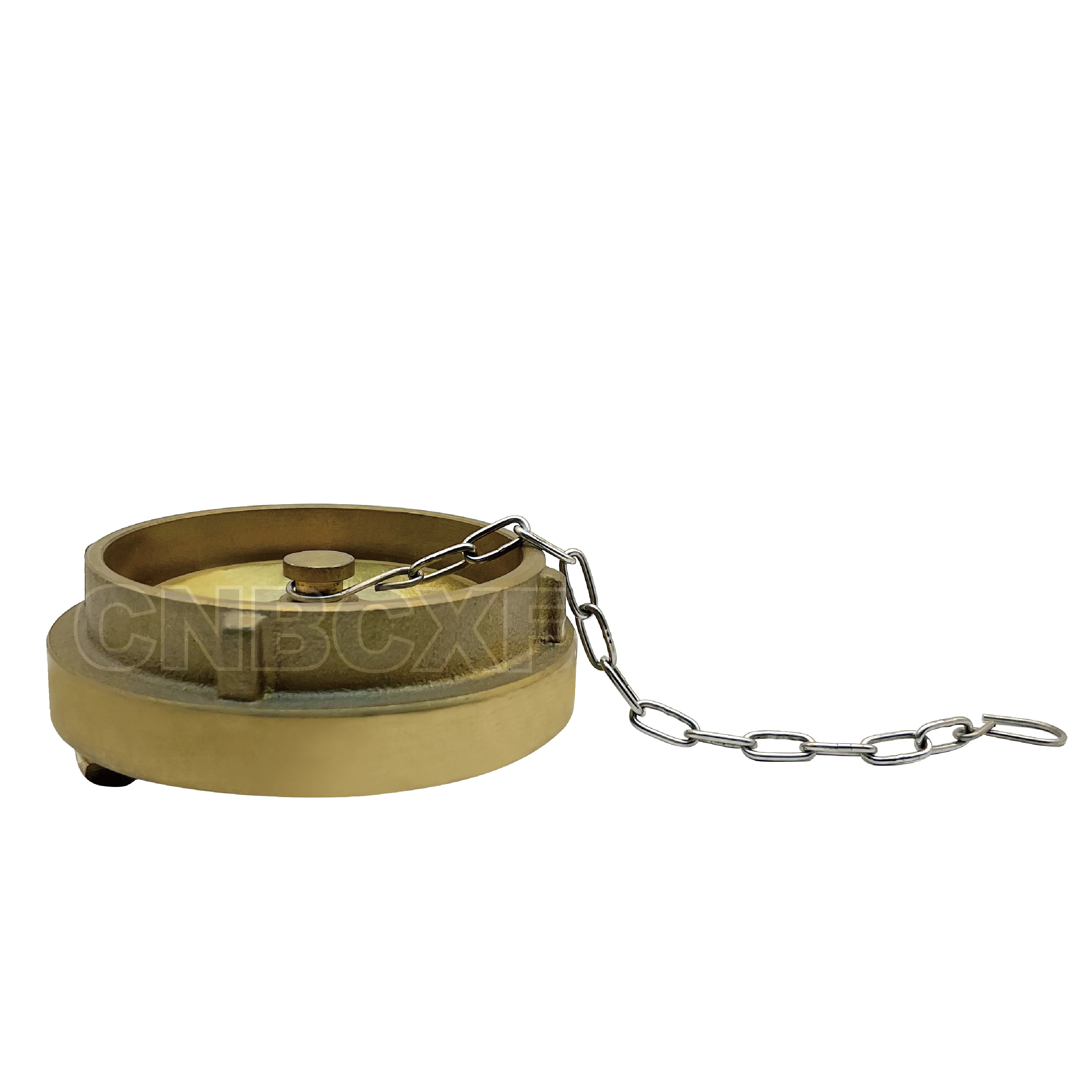 Baichuan Fire Fighting Equipment Brass Material Storz Type Male Thread Sealed Cap Blind End Cap with Chain Brass Coupling Cap