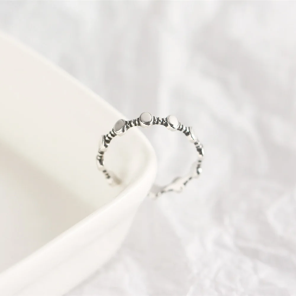 KRJ0282 S925 Sterling Silver INS Style Ring Personalized Versatile Trendy Index Finger Ring Tail Ring Female