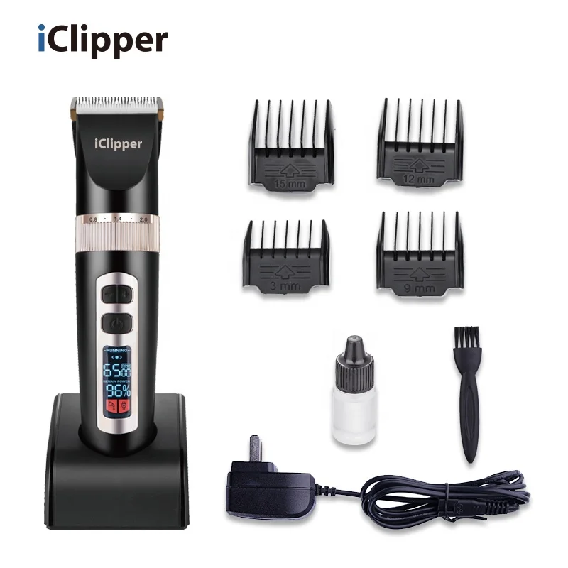 IClipper-A8s LED дисплей 3 скорости профессиональная машинка для стрижки волос в