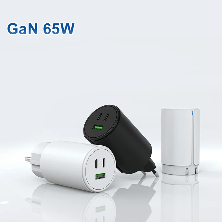 foldable mains chargers adapter super 65 w 3 port foldable 65w type usb c wall charger for oppo lenovo