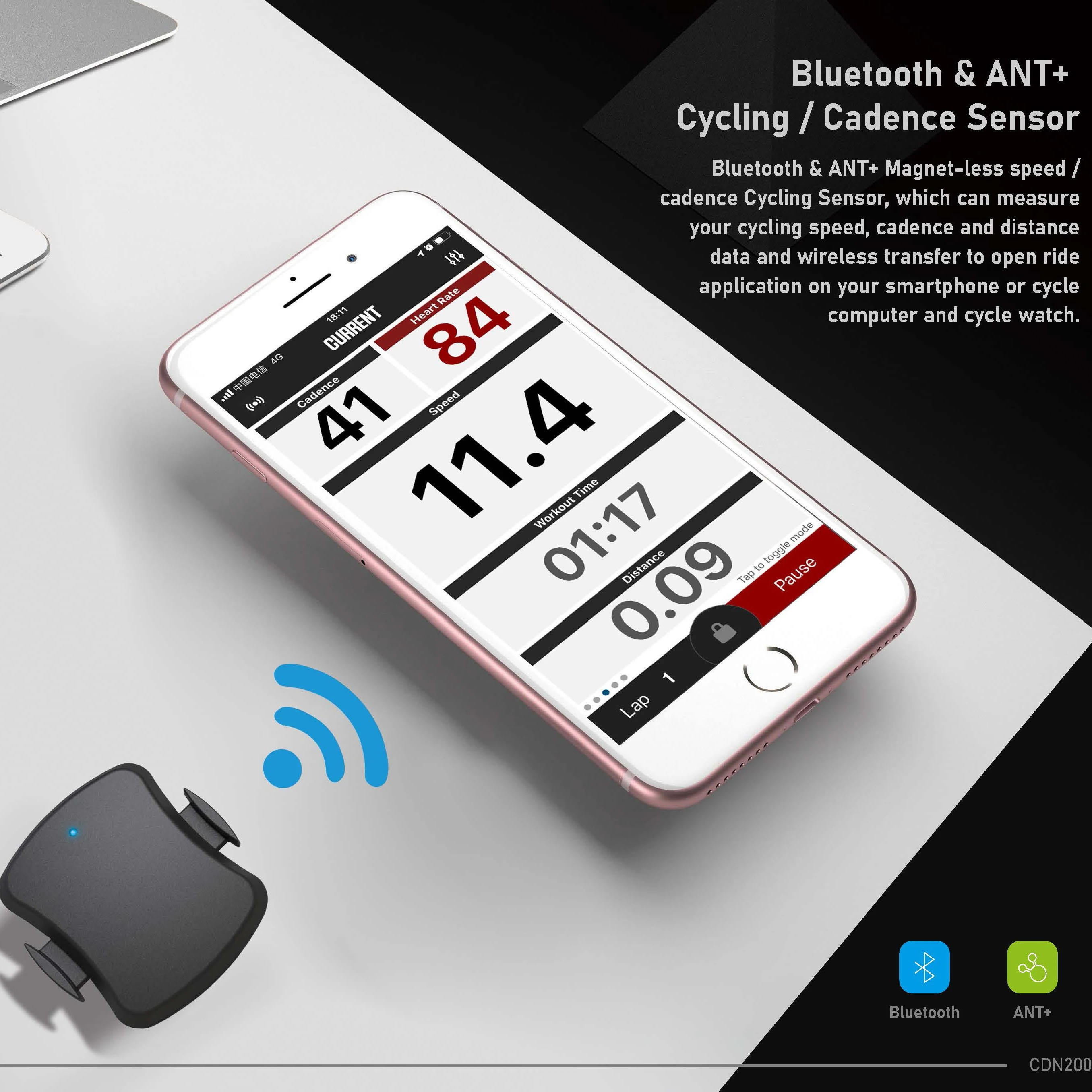  Wireless Cycling ANT+ Dual Mode for Wahoo Zwift Bicycle And Bike Speed Cadence